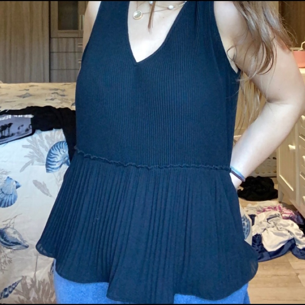 zara ruffle tank top, worn once